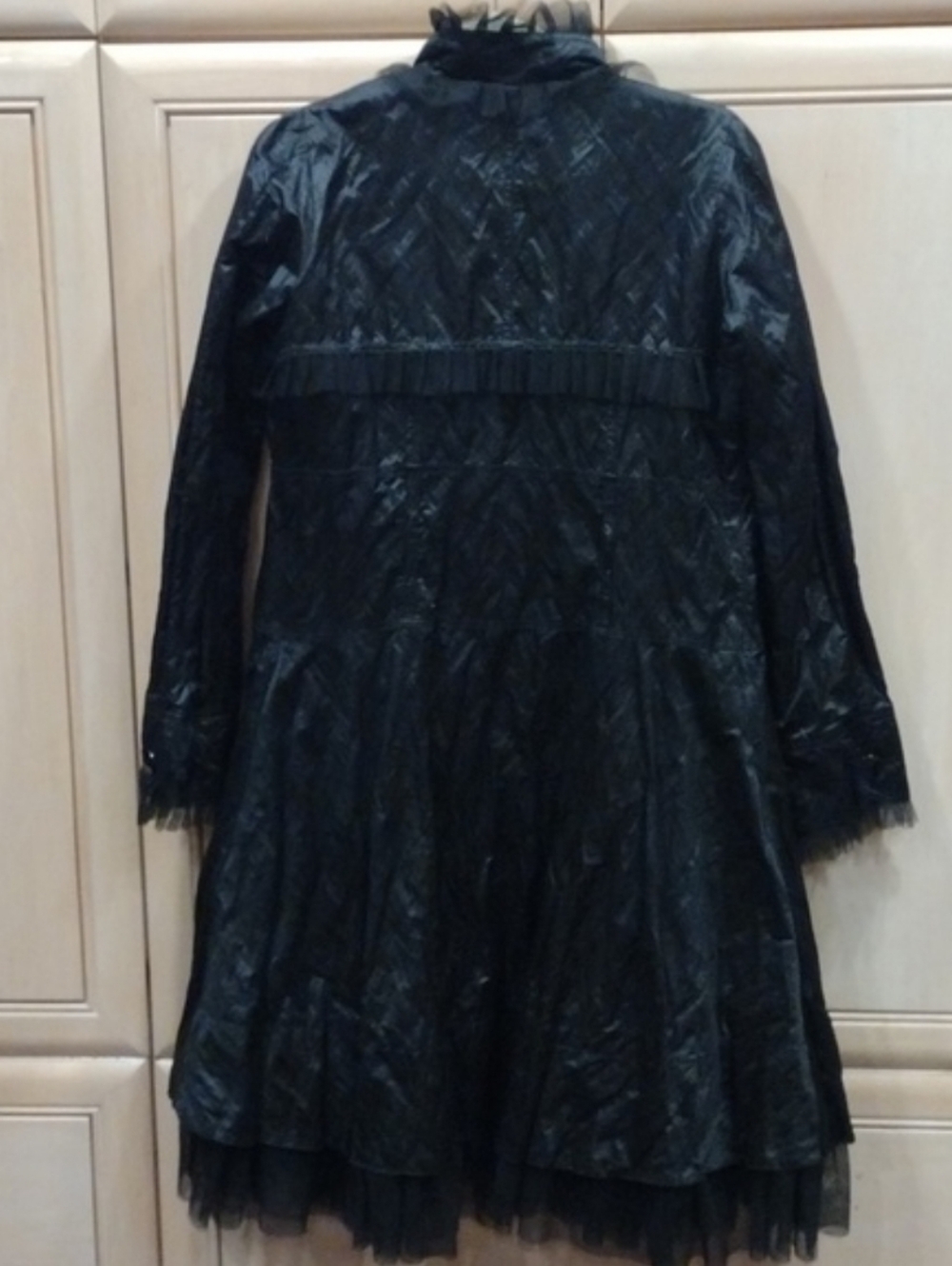 🖤Vtg Betsey Johnson Whimsigoth Crinoline Trench Coat - Picture 10 of 17